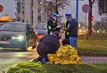 Potrącenie w Tychach. Jeden samochód zatrzymał się przed przejściem dla pieszych, drugi już nie