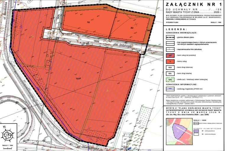 Plan miejscowy dla terenów w rejonie ulic Beskidzkiej, Imbirowej i Oświęcimskiej w Tychach