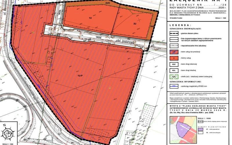 Plan miejscowy dla terenów w rejonie ulic Beskidzkiej, Imbirowej i Oświęcimskiej w Tychach