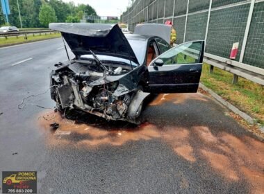 Zdarzenie na DK1 / fot. 112Tychy.pl