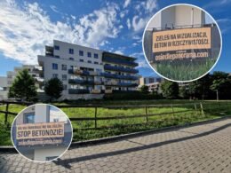 Osiedle Panorama. Mieszkańcy budynku A4 protestują przeciwko planom budowy na działce obok / fot. Tychy24.net