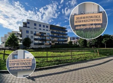Osiedle Panorama. Mieszkańcy budynku A4 protestują przeciwko planom budowy na działce obok / fot. Tychy24.net