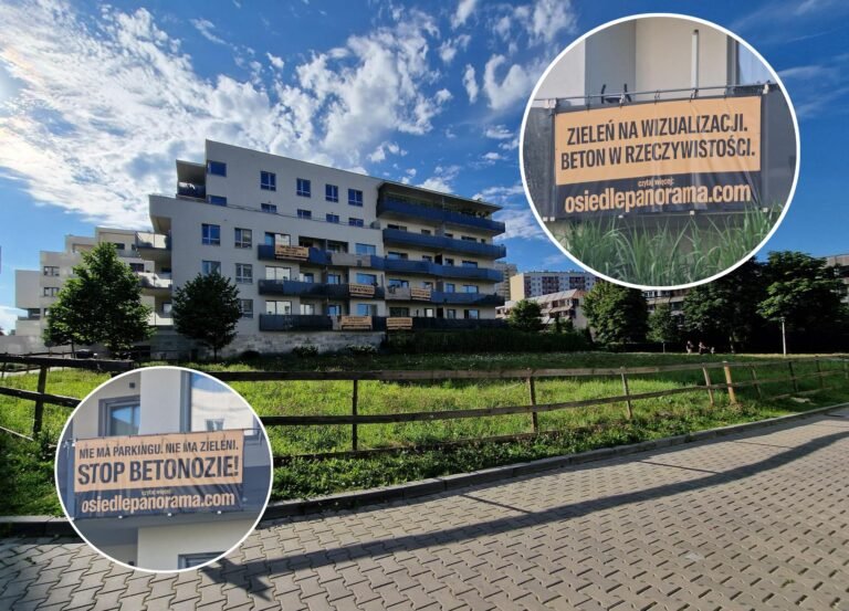 Osiedle Panorama. Mieszkańcy budynku A4 protestują przeciwko planom budowy na działce obok / fot. Tychy24.net