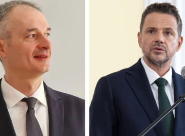 Od lewej Maciej Gramatyka prezydenta Tychy / fot. Tychy24.net i Rafał Trzaskowski prezydent Warszawy / fot. Rafał Trzaskowski / Twitter