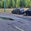 Dachowanie Jeepa na ulicy Edukacji / fot. 112Tychy.pl