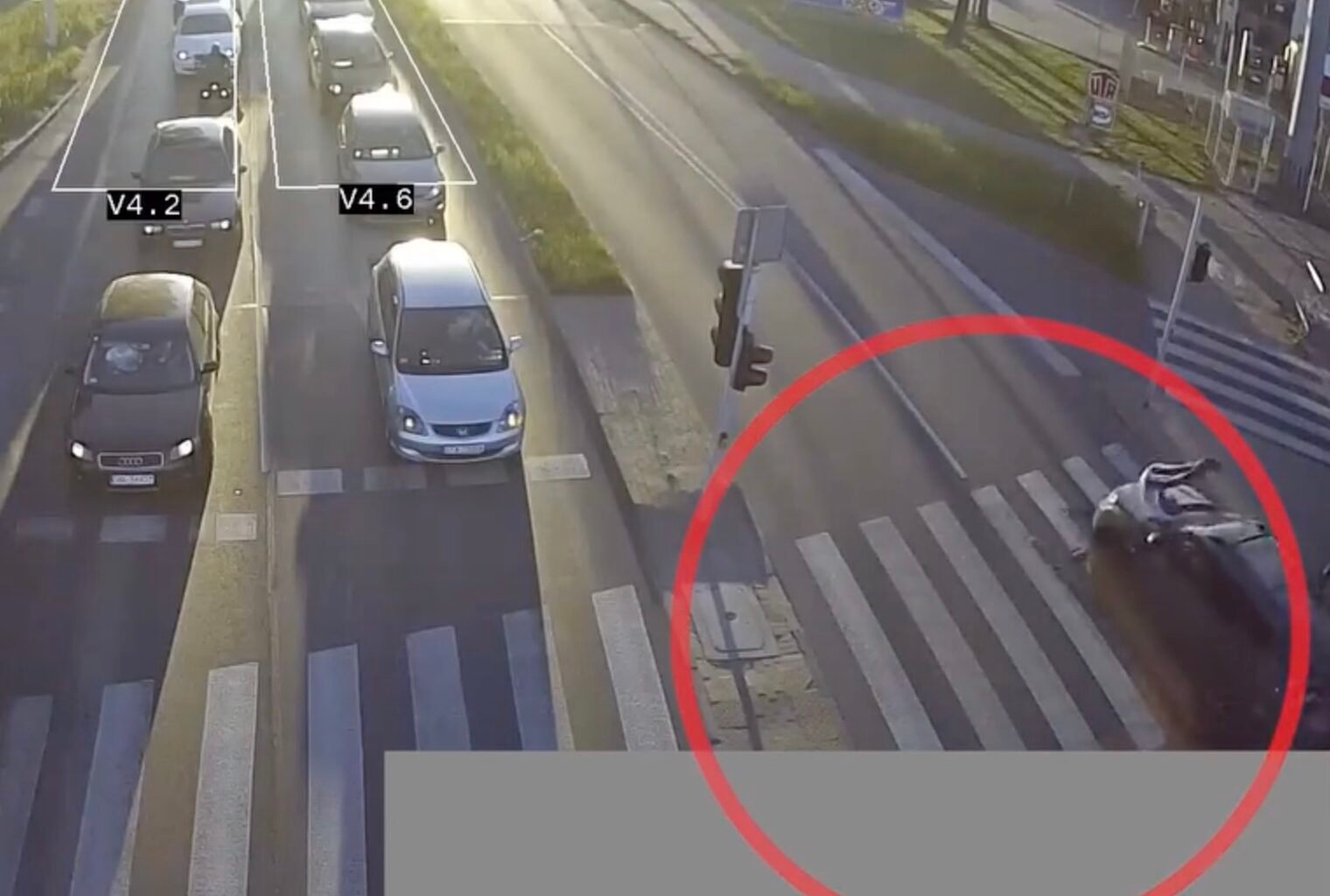 Hulajnogą elektryczną wjechał w samochód. / fot. Tychy na Drodze