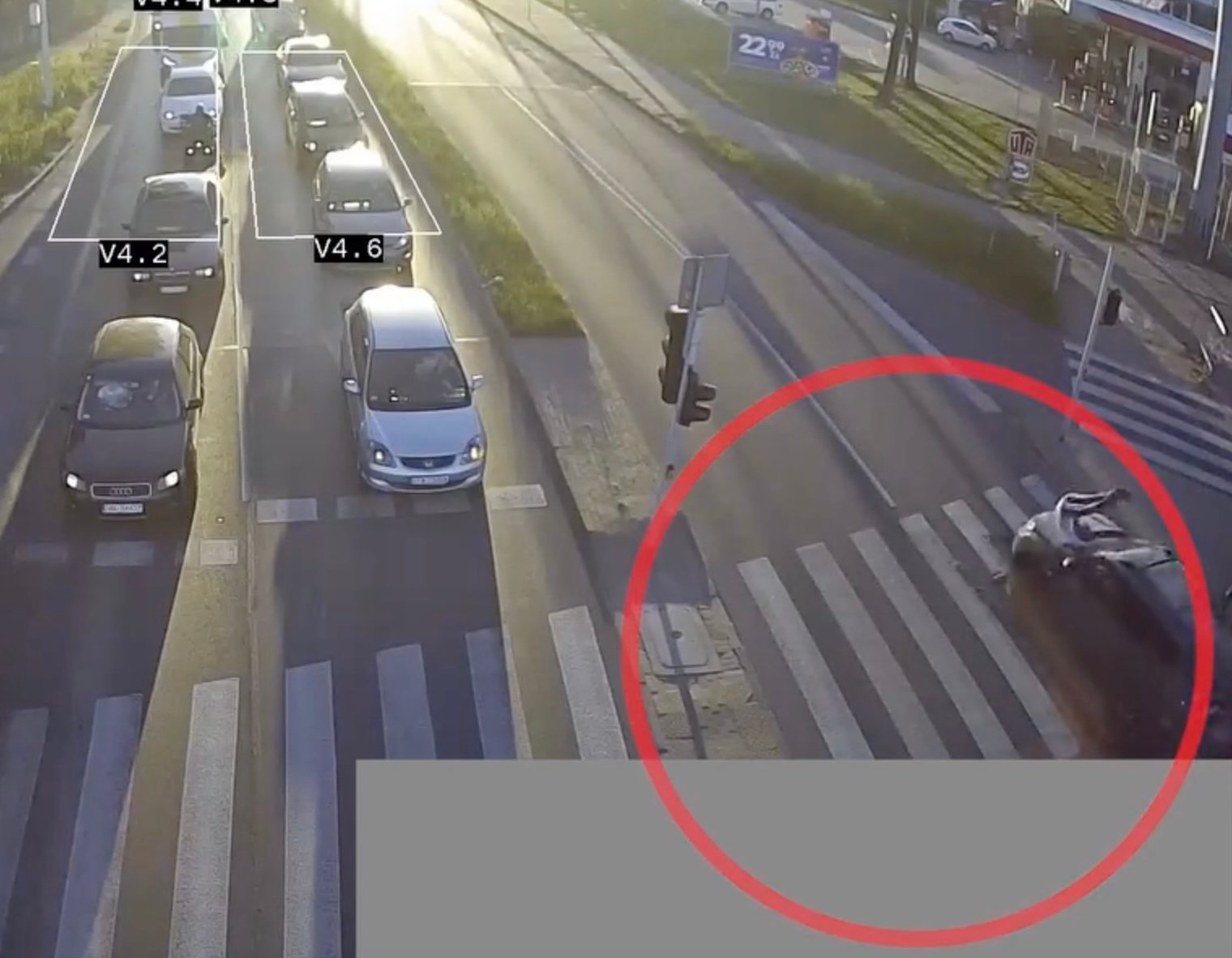 Hulajnogą elektryczną wjechał w samochód. / fot. Tychy na Drodze