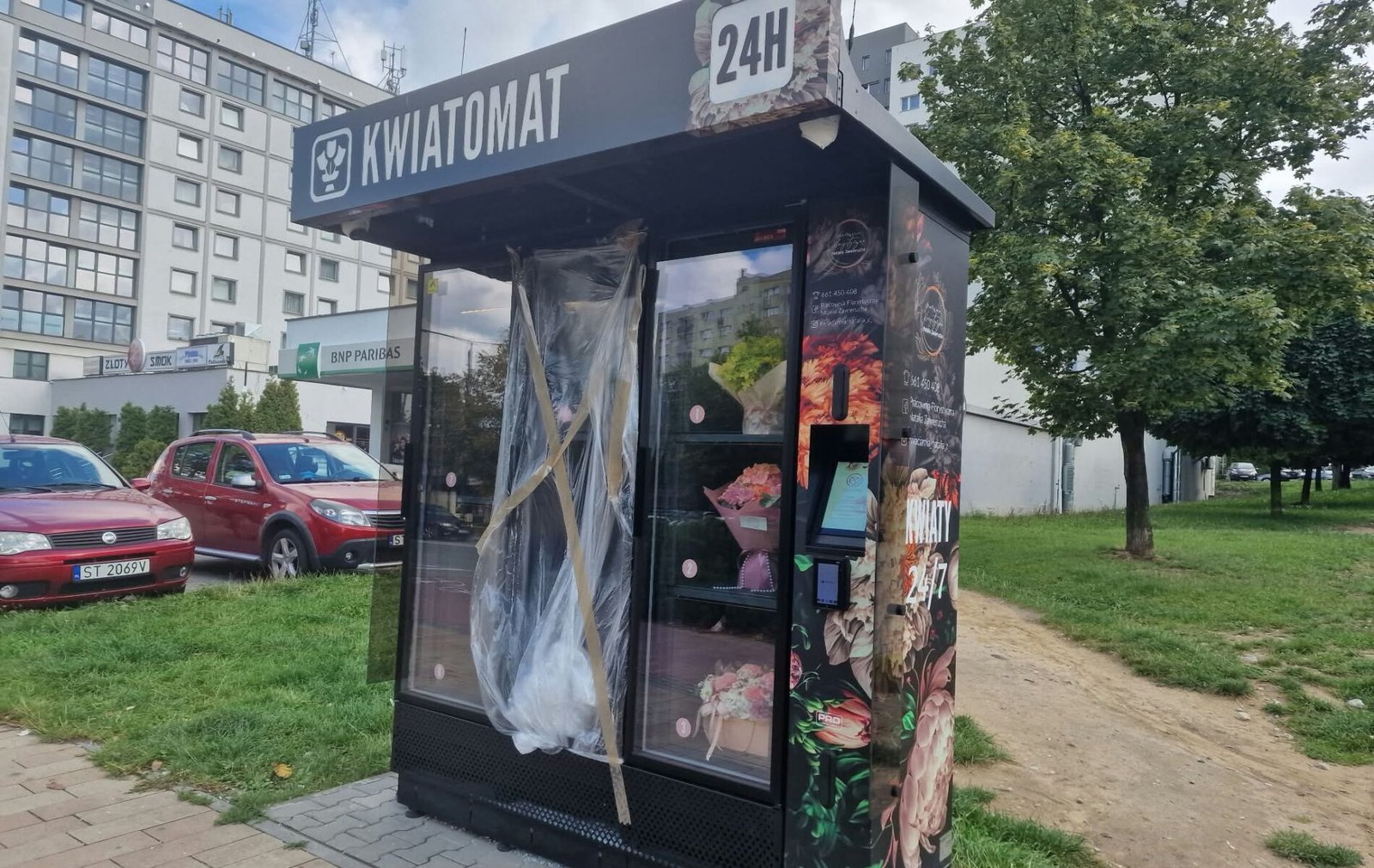 Uszkodzony kwiatomat / fot. Tychy24.net