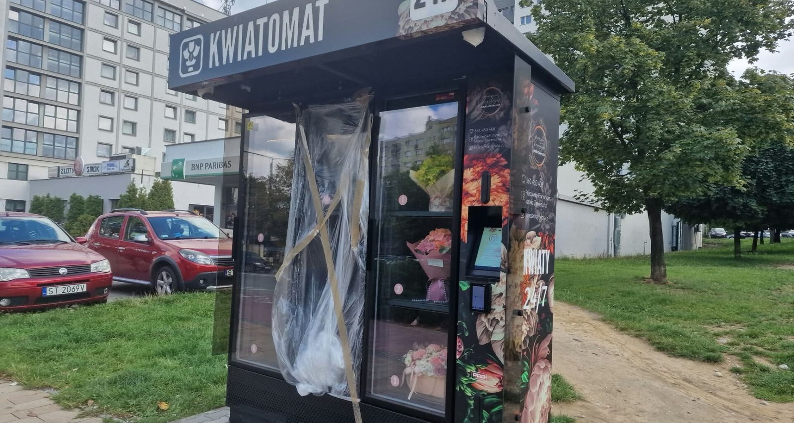 Uszkodzony kwiatomat / fot. Tychy24.net