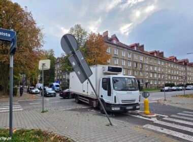 Pijany kierowca Iveco w Tychach / fot. 112Tychy.pl