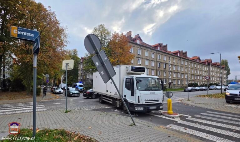 Pijany kierowca Iveco w Tychach / fot. 112Tychy.pl