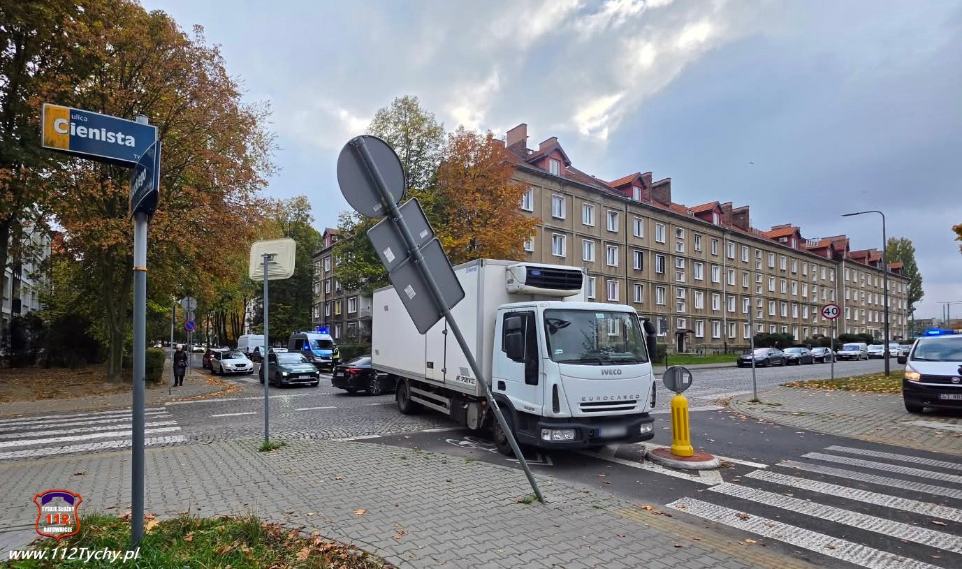 Pijany kierowca Iveco w Tychach / fot. 112Tychy.pl